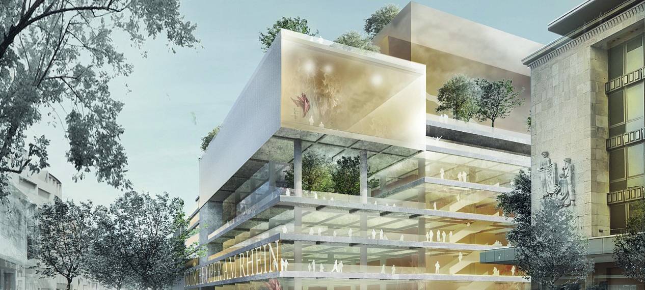 Futuristische Pläne für den Opern-Neubau am Wehrhahn.