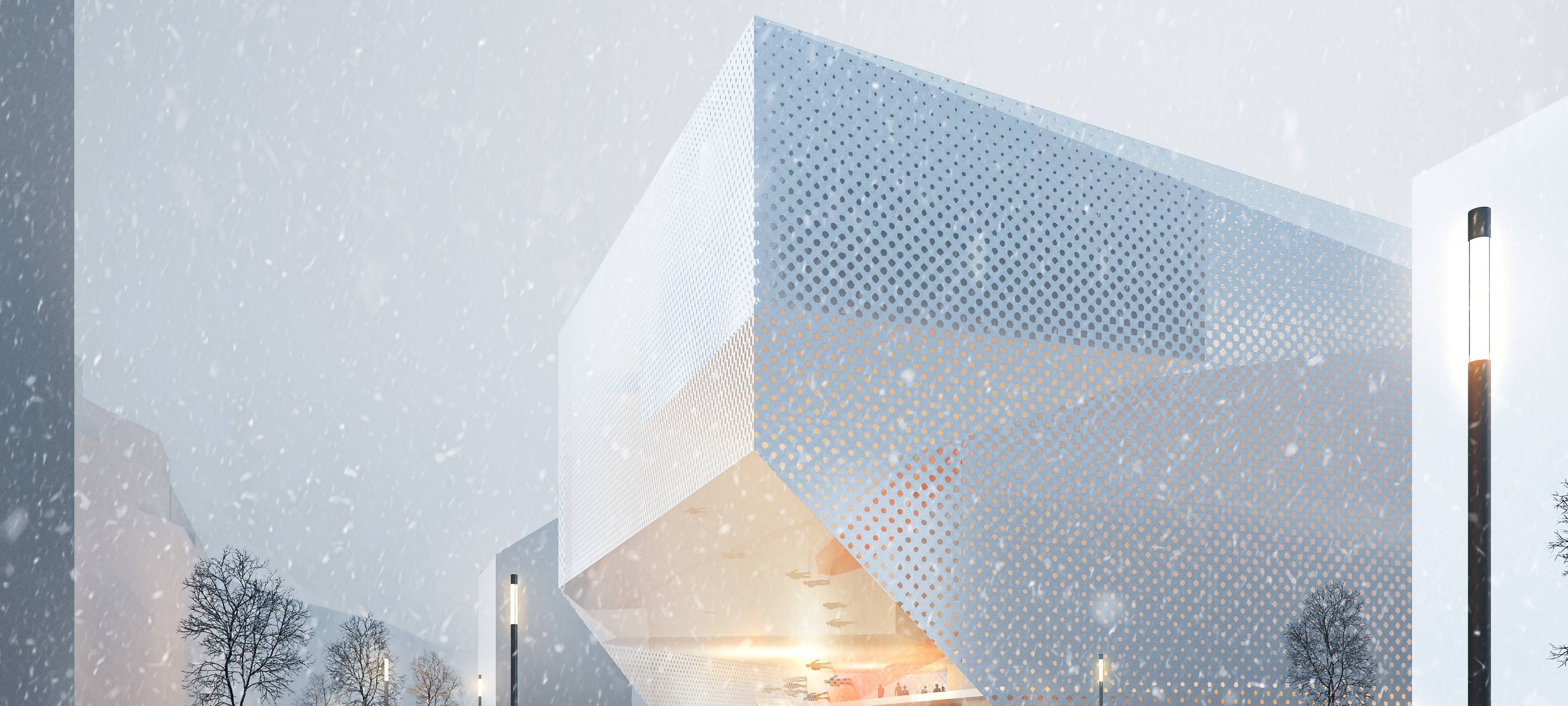 Ein Entwurf für einen möglichen Neubau der Deutschen Oper am Rhein am Wehrhahn.