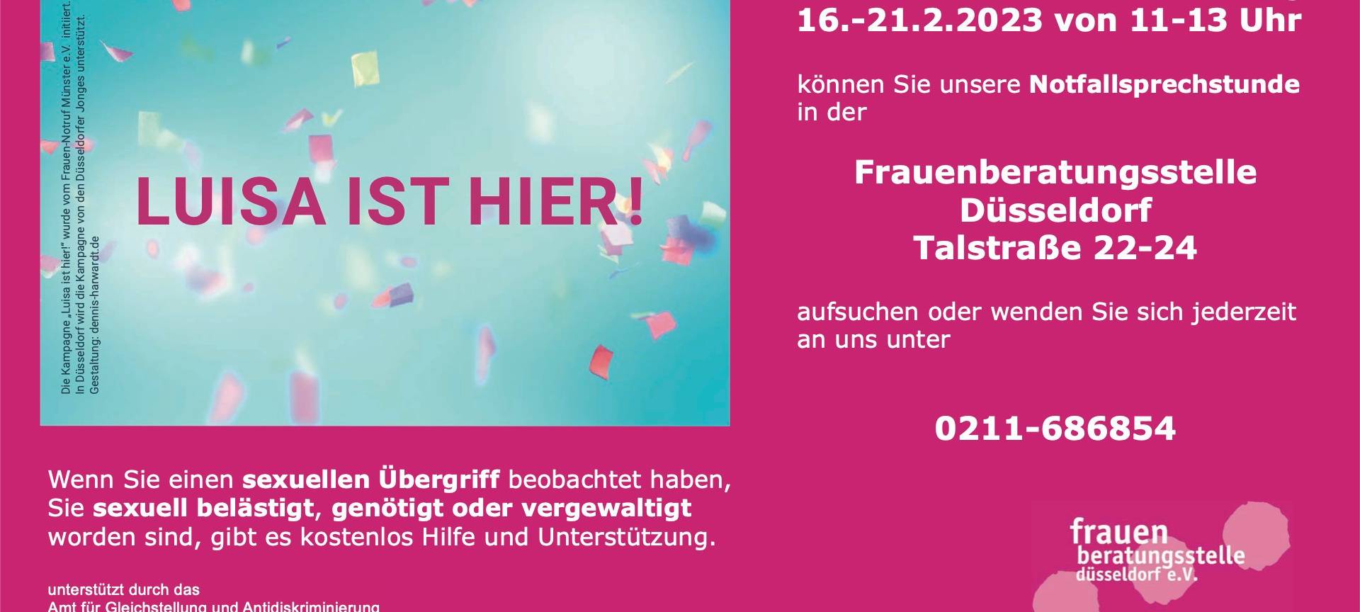 Düsseldorf: offene Sprechstunde der Frauenberatung an Karneval
