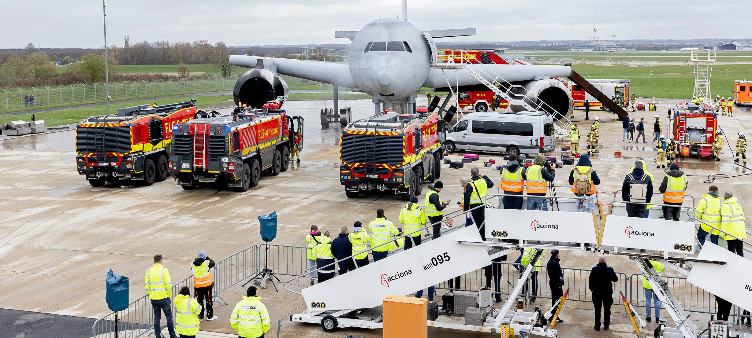 Ein Übung am Düsseldorfer Flughafen