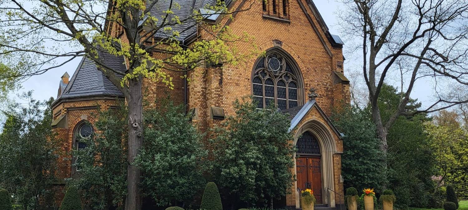 Die Kapelle auf dem Düsseldorfer Nordfriedhof.