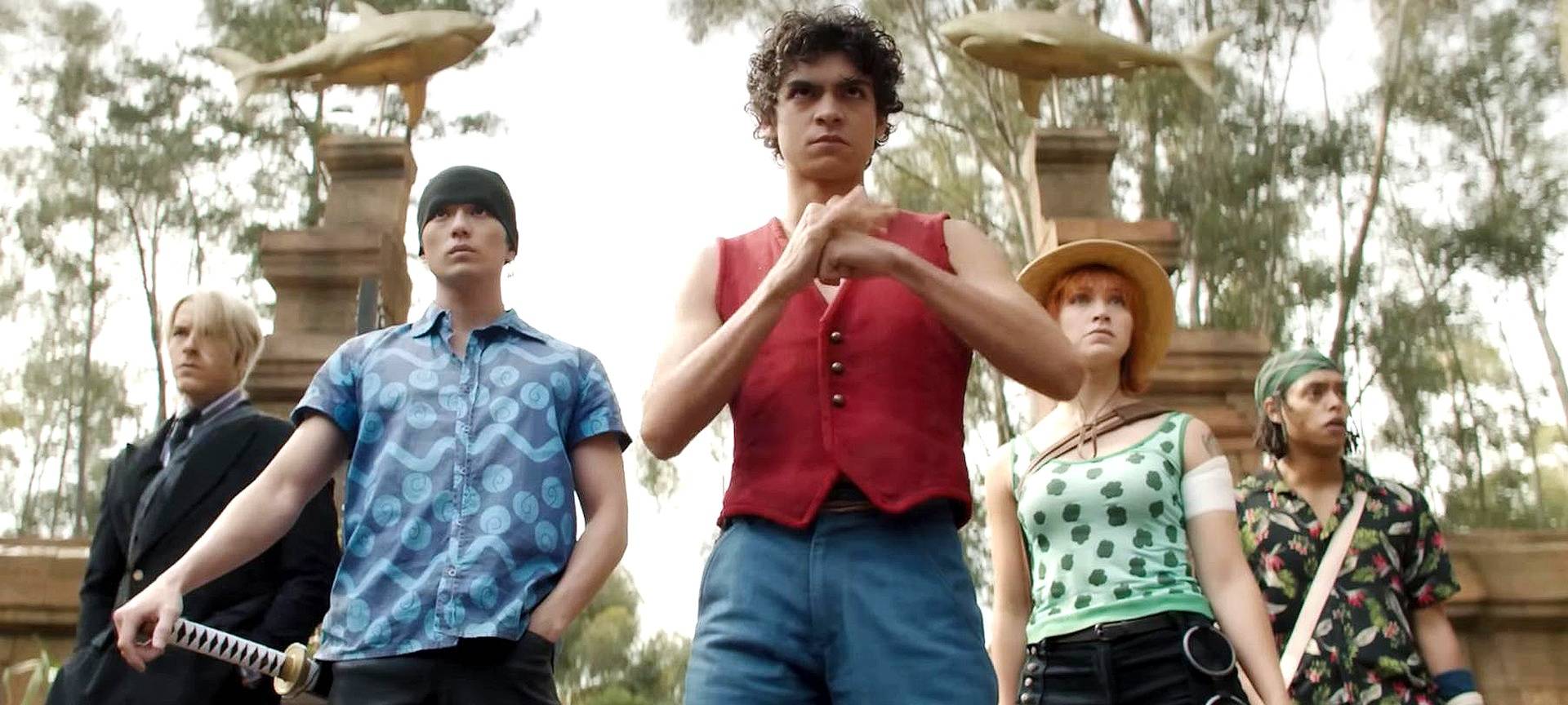 Ruffy und seine Piratencrew.