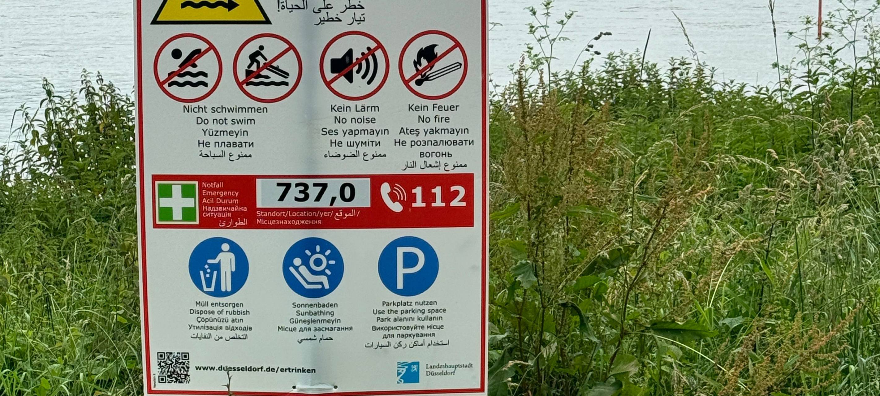 Düsseldorf: Baden im Rhein ist lebensgefährlich