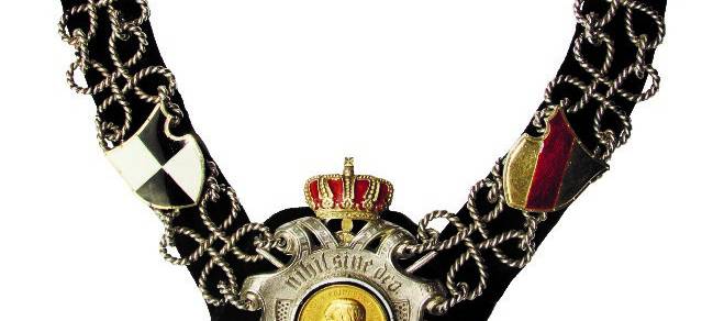 Die gestohlene Chef-Kette der St. Sebastianus Schüzen von 1316.