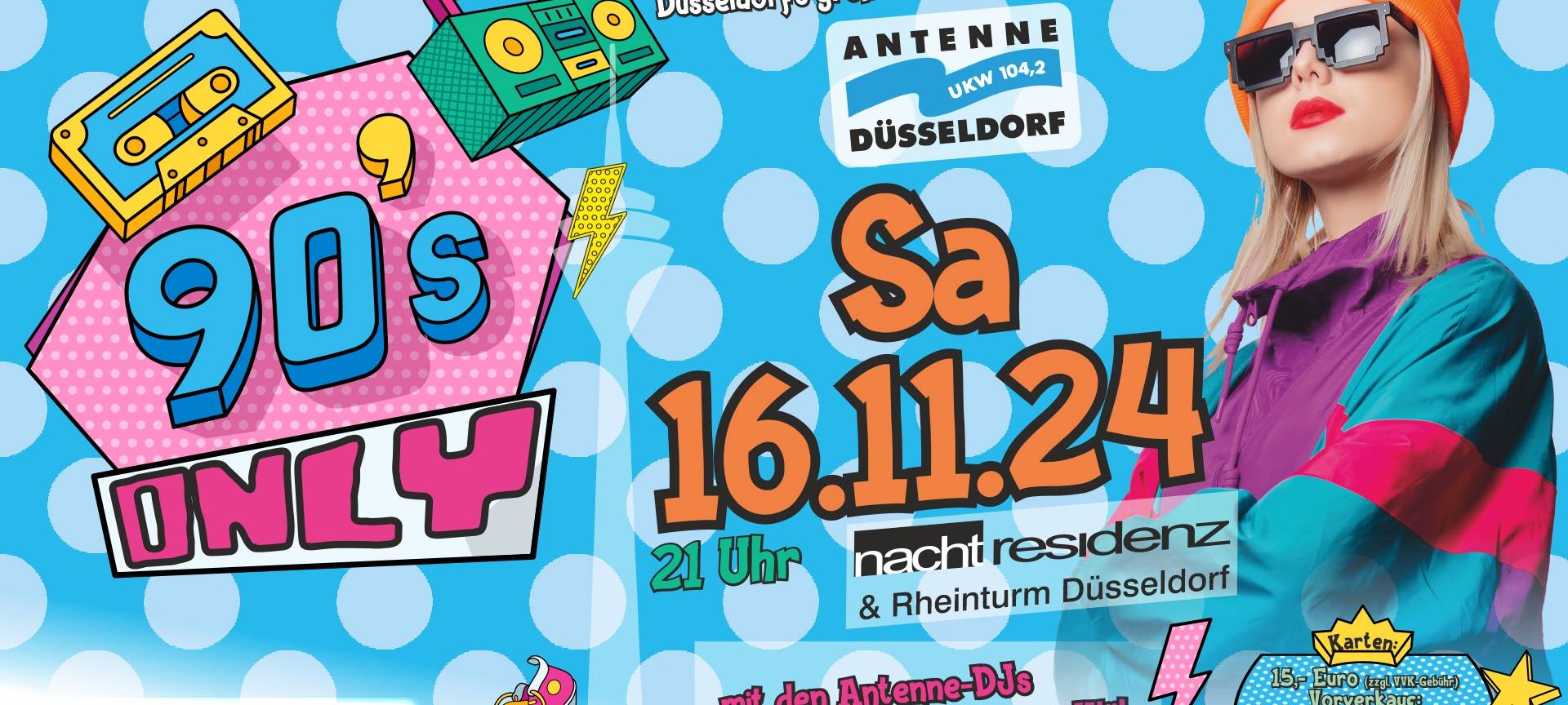 Vorverkauf für Antenne Düsseldorfs 90er Jahre Party startet