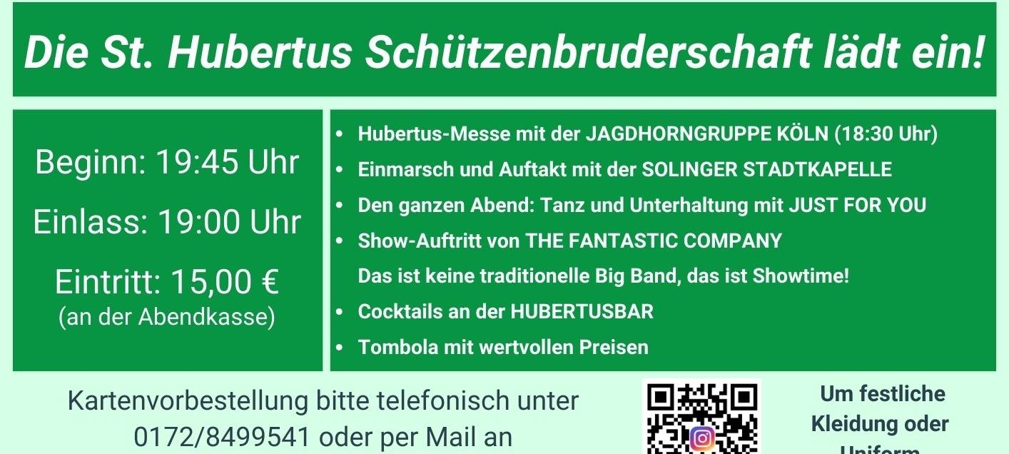Infoplakat der St. Hubertus Schützenbruderschaft Unterbach.