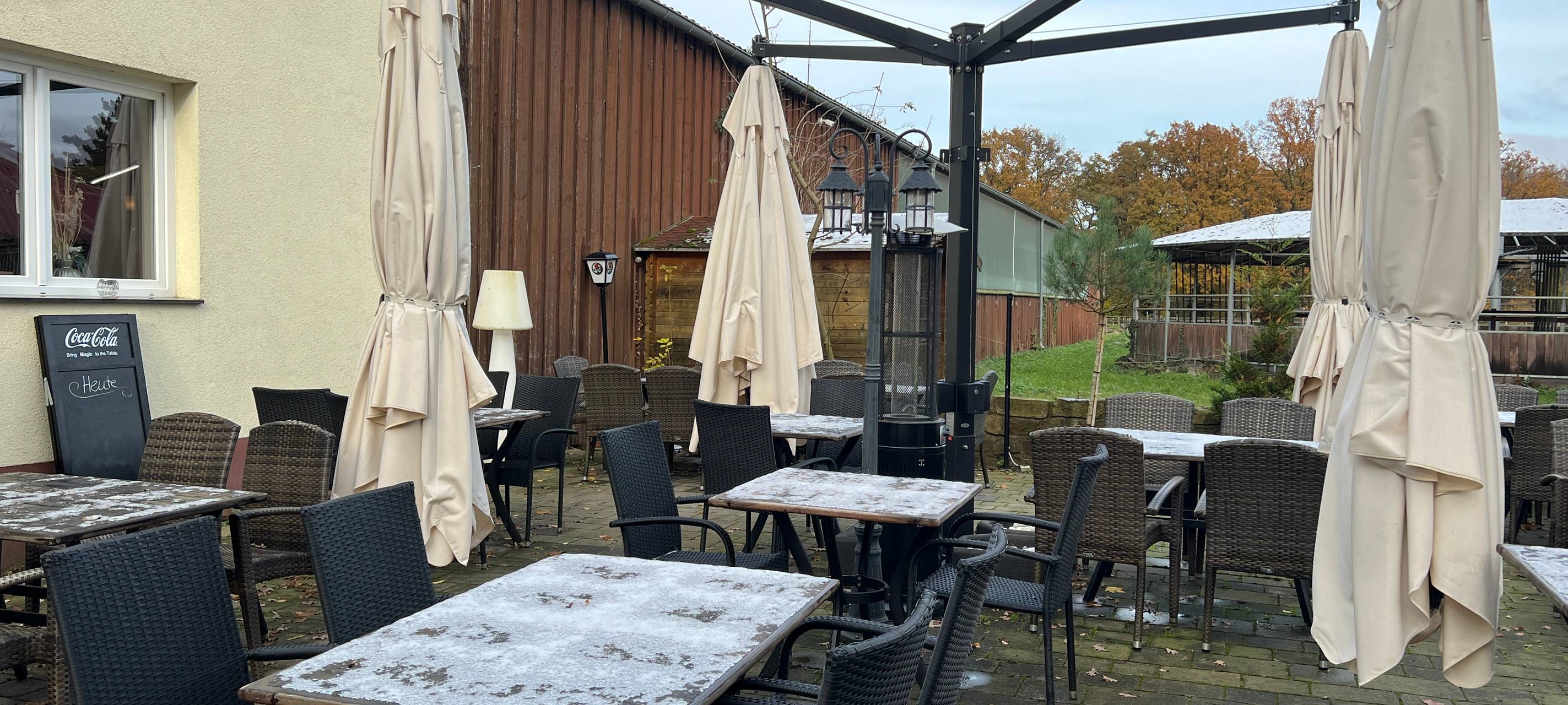 Außenterasse vom Restaurant Hotte Hü in Hellerhof