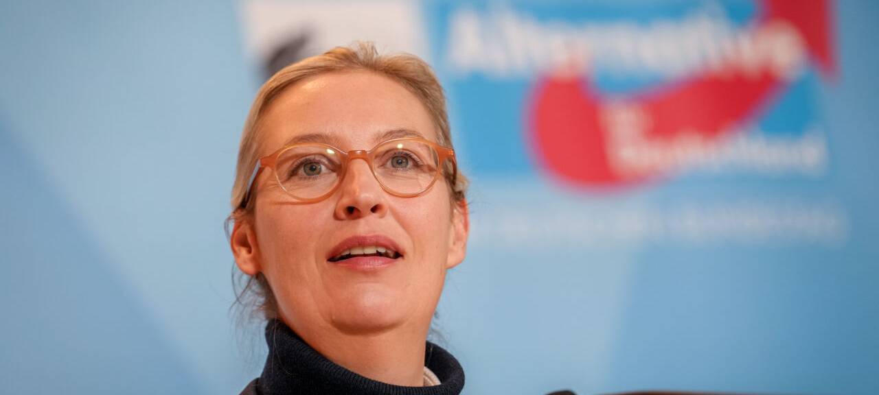 Alice Weidel, Fraktionsvorsitzende der AfD, gibt eine Pressekonferenz zu Beginn der Fraktionssitzung ihrer Partei.
