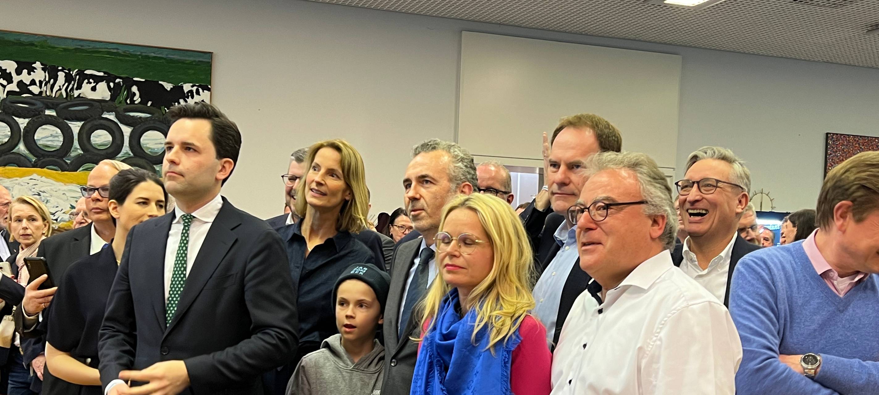 Politiker der CDU am Abend der Bundestagswahl im Rathaus.