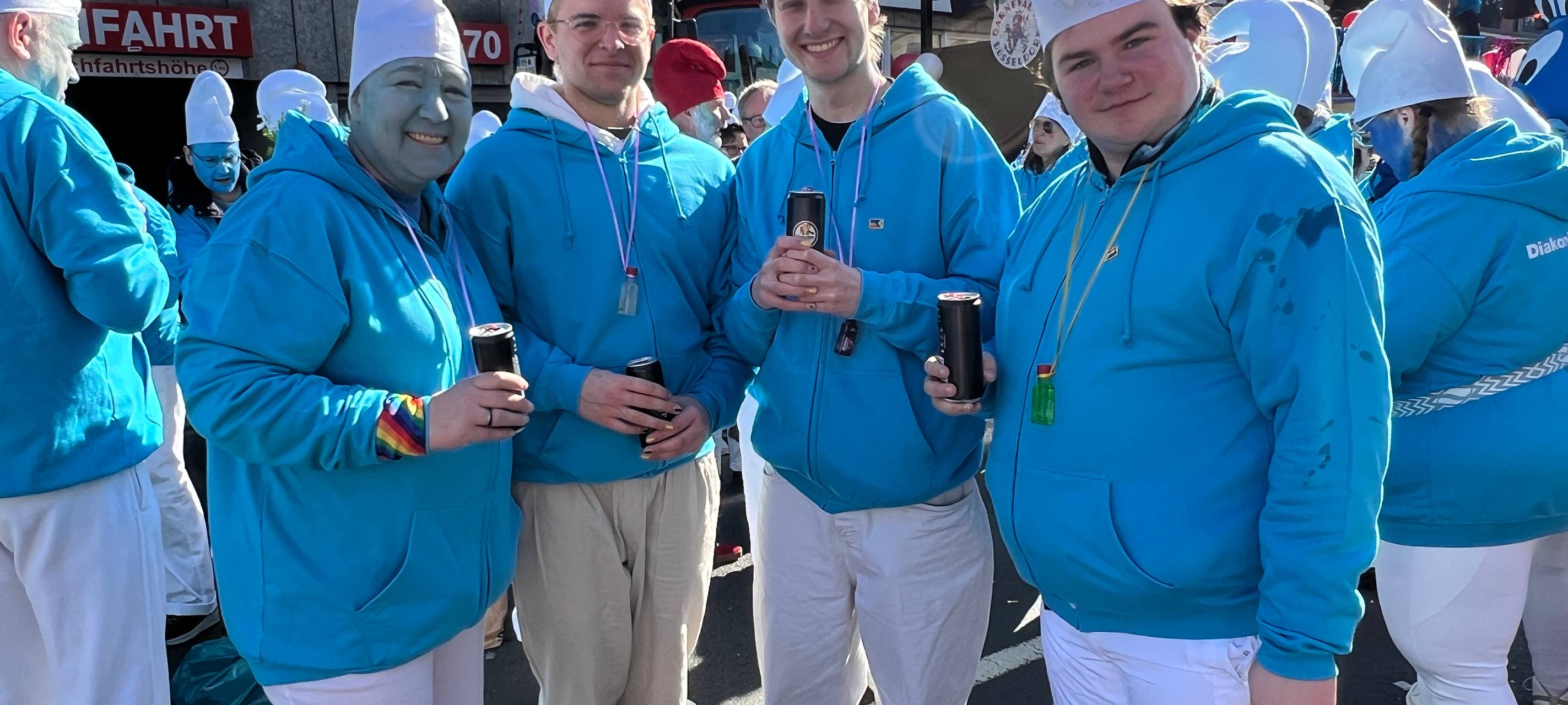 Die Schlümpfe waren auch in diesem Jahr wieder ein beliebtes Kostüm an Karnval.