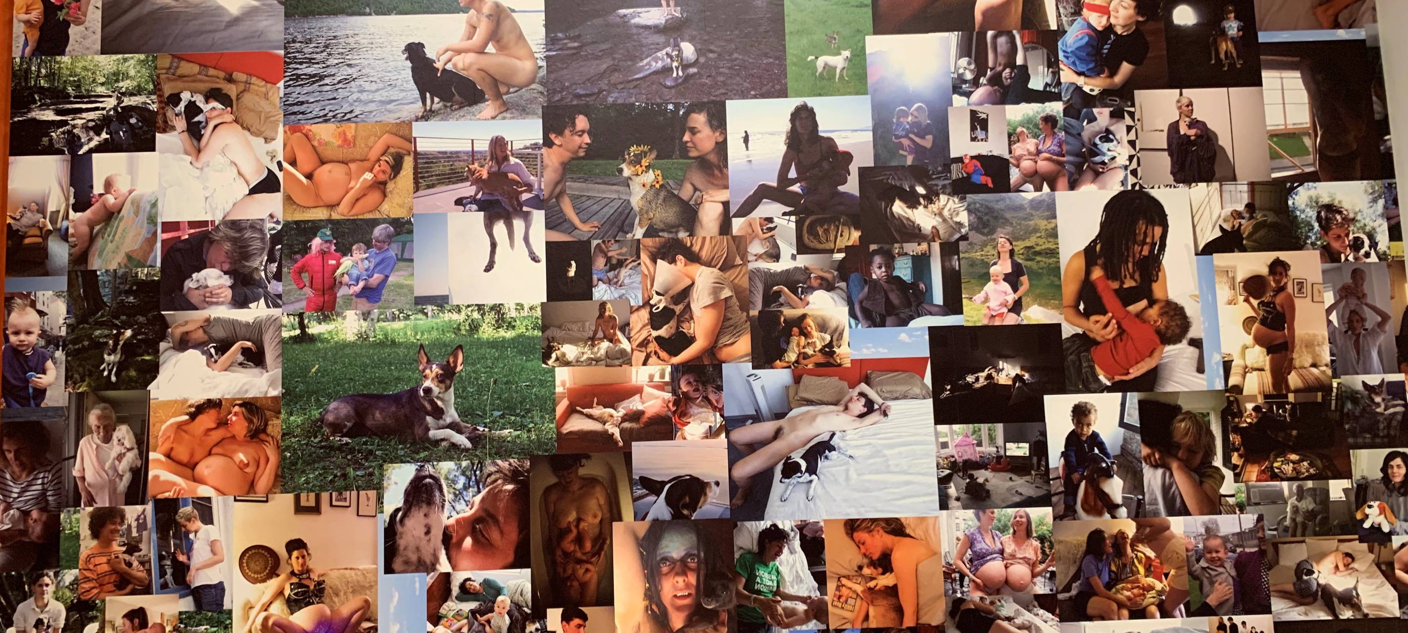 Eine Collage, die in der Ausstellung Mama gezeigt wird.