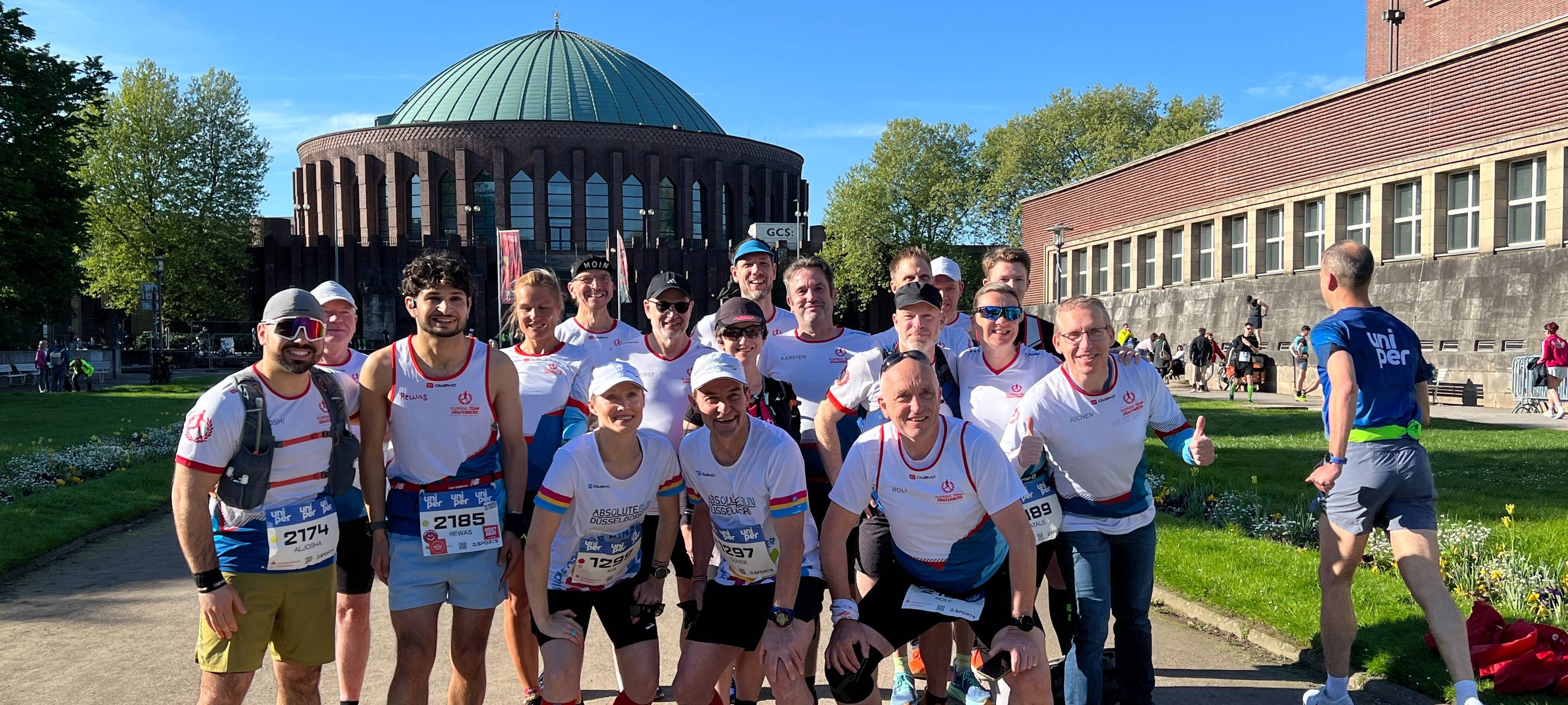 Das Running Team Grafenberg kurz vor dem Düsseldorf Marathon