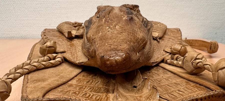 Eine am Flughafen sichergestellte Krokodil-Handtasche.