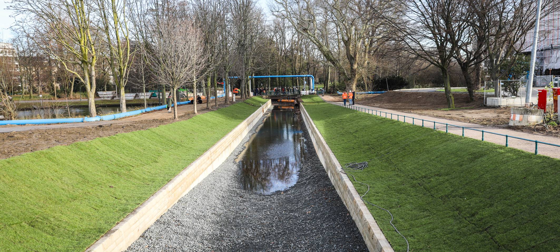 Bauarbeiten im Düsseldorfer Hofgarten