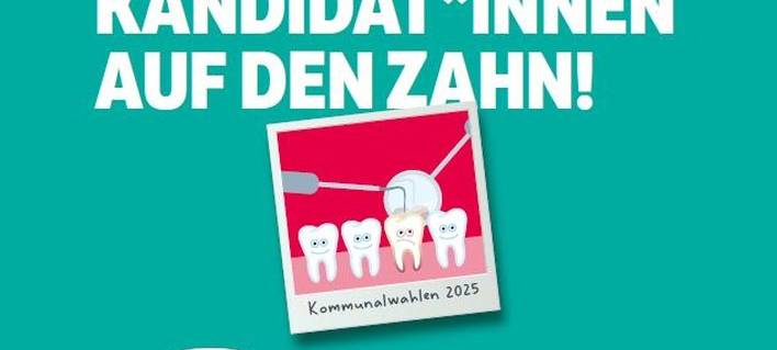 Das Deckblatt der ver.di Broschüre zur Kommunalwahl "Wir fühlen den Kandidat*innen auf den Zahn".