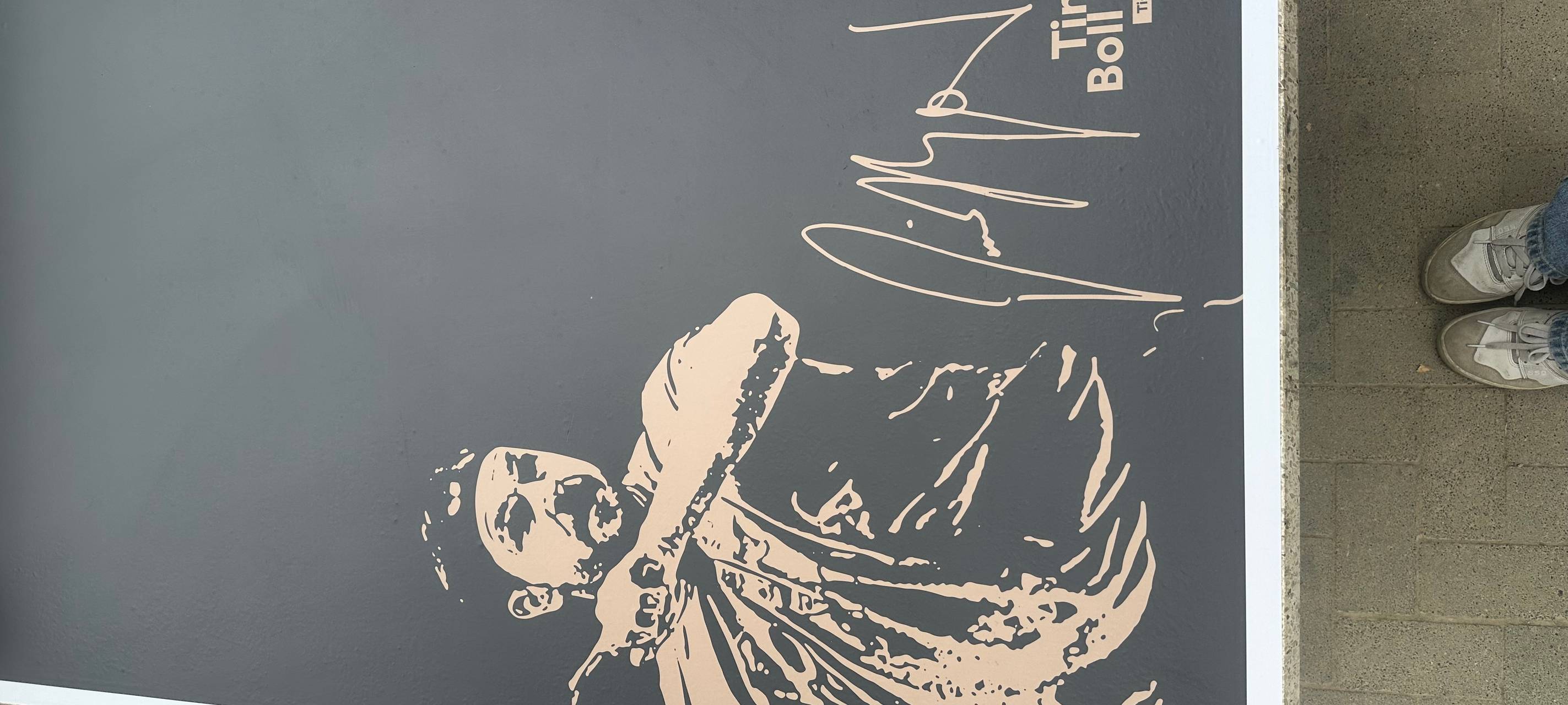 Die Timo Boll-Tischtennisplatte mit einem Konterfei von Timo Boll