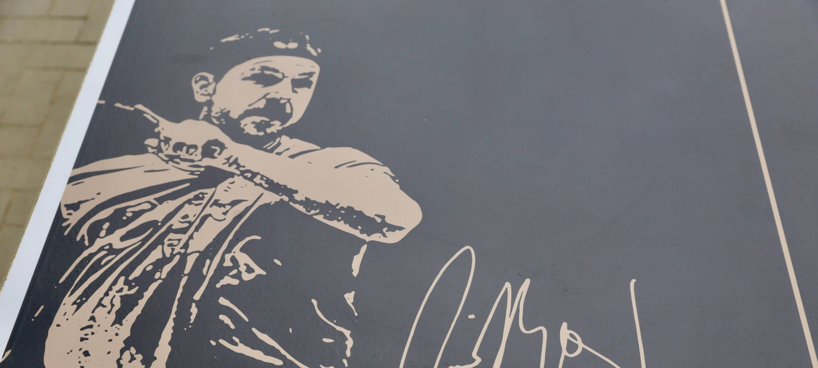 Die neue Timo Boll-Tischtennisplatte im Hofgarten.