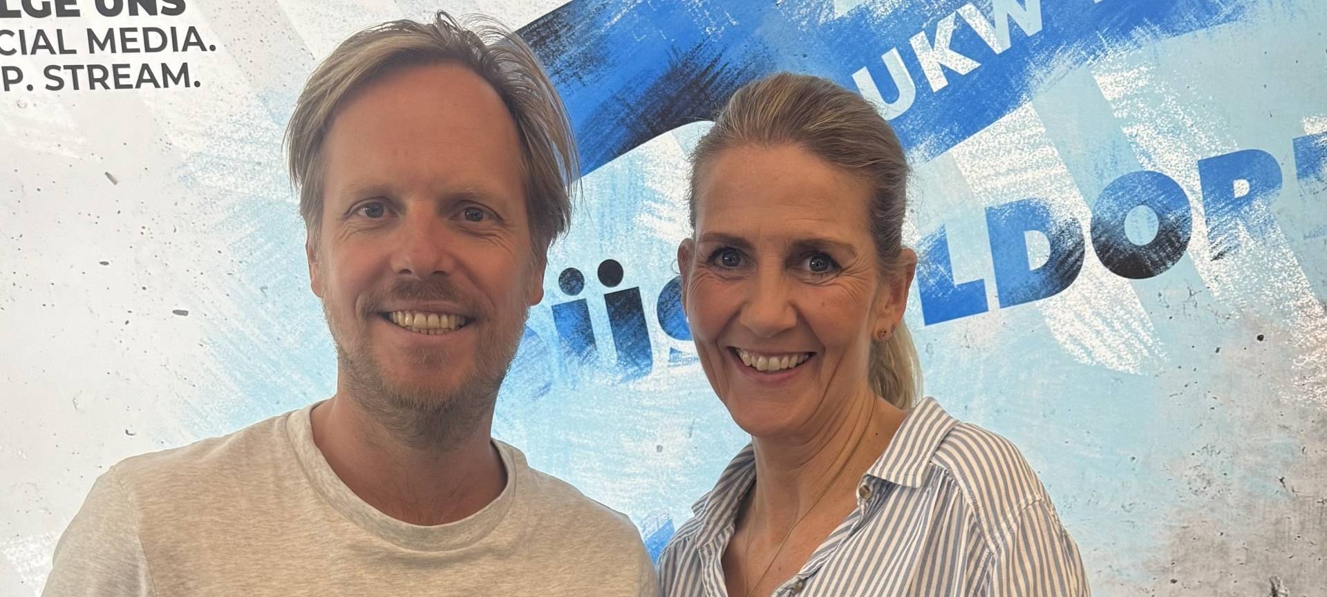 Claudia Monréal, Moderatorin bei Antenne Düsseldorf mit Comedian Patrick Nederkoorn