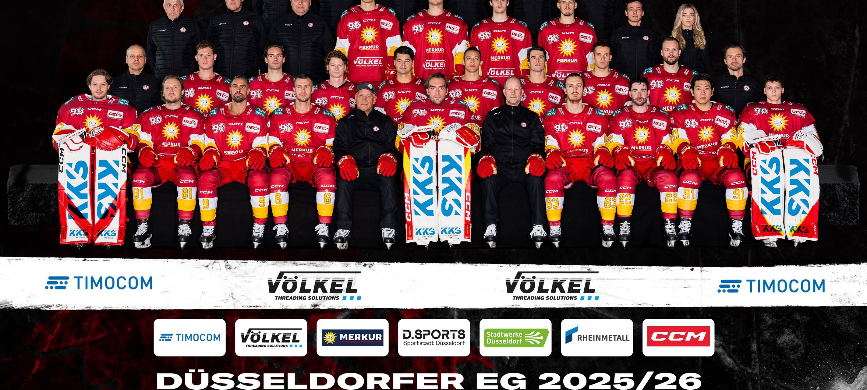 Das offizielle Mannschaftsfoto der Düsseldorfer EG (DEG).