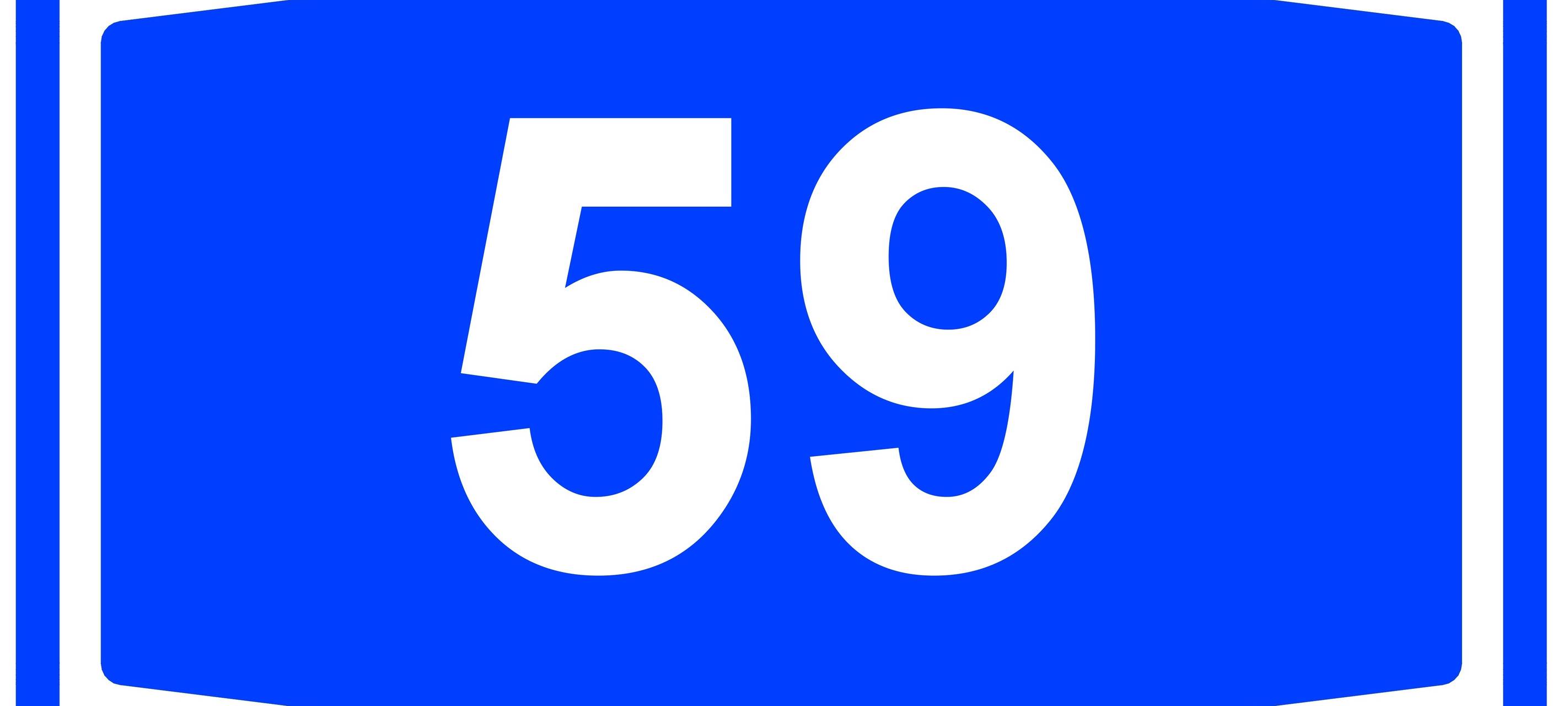Illustration eines Autobahnschildes der Autobahn 59 in Deutschland