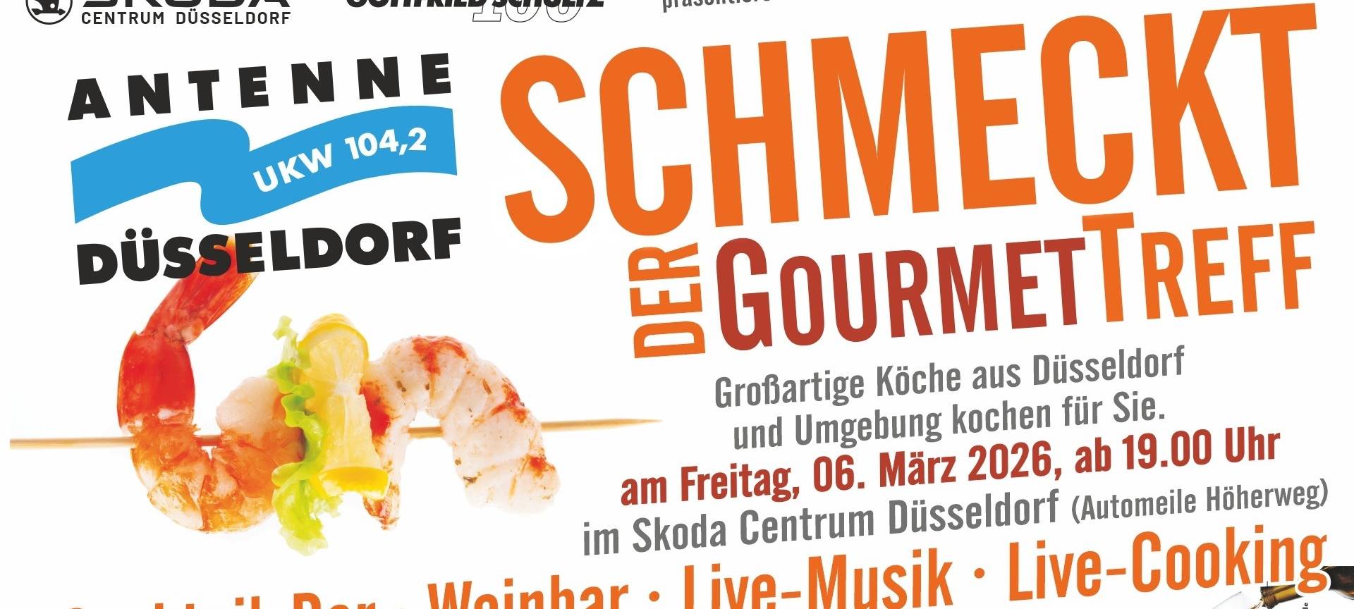 Ein Werbebanner für die Aktion "Antenne Düsseldorf schmeckt".