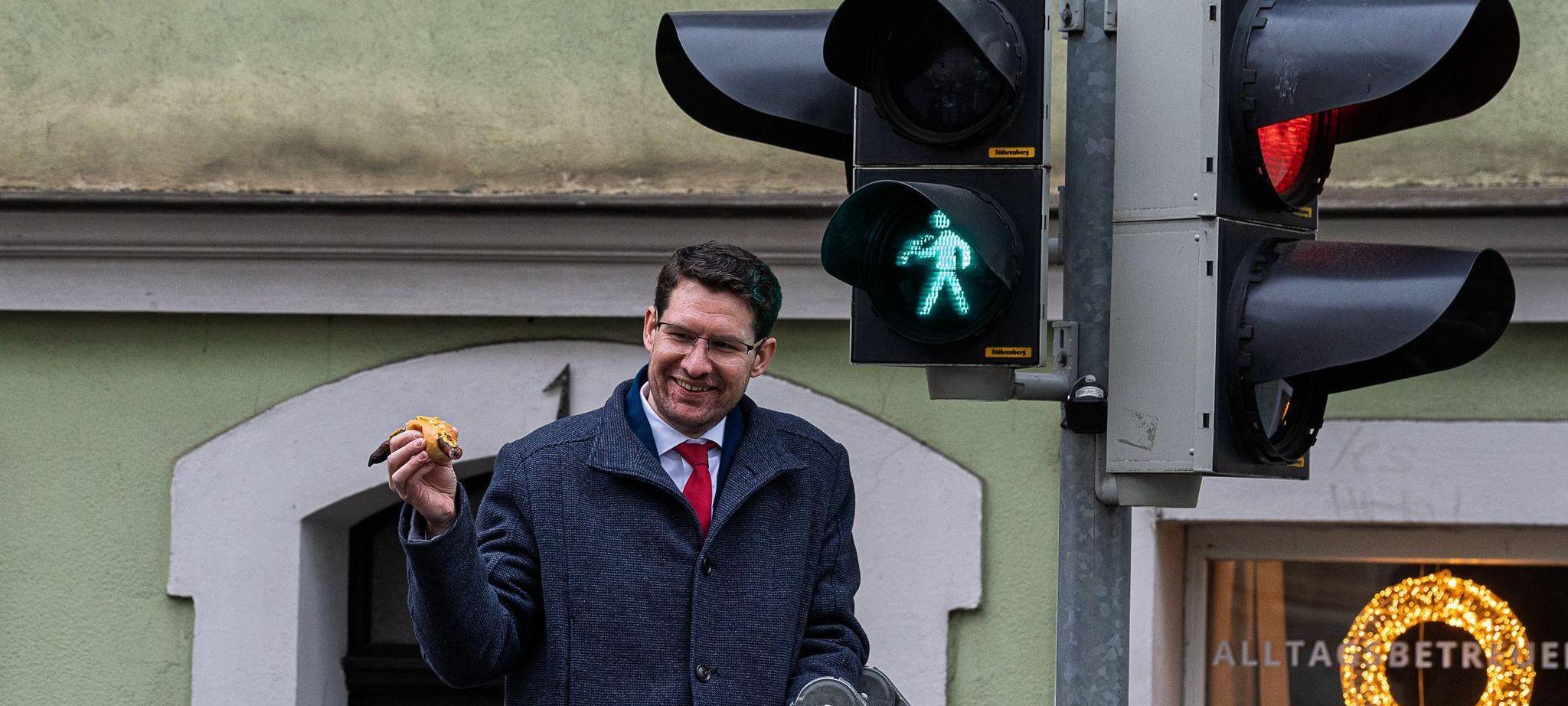 Ampelmännchen mit Bratwurst in Coburg