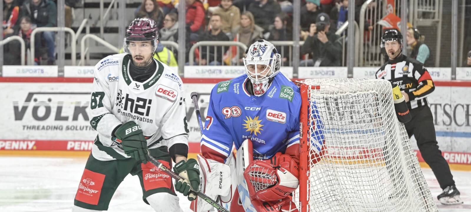Spielszene aus dem Heimspiel der DEG am 4. Januar 2026 gegen die Starbulls Rosenheim