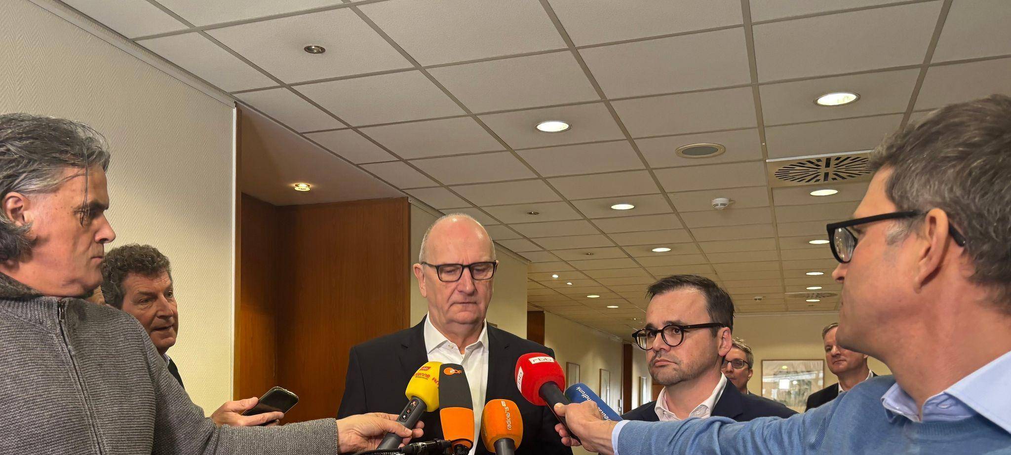 Brandenburgs Ministerpräsident Woidke und CDU-Landeschef Redmann