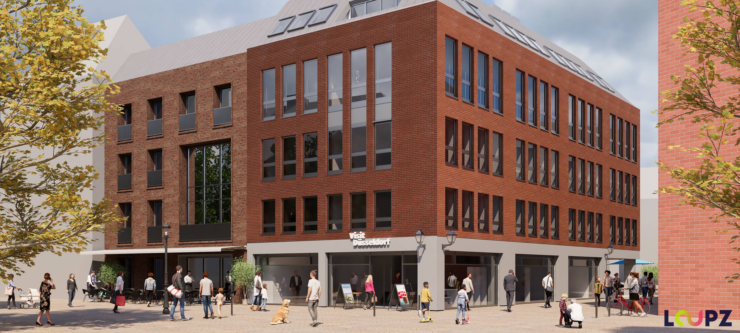 Visualisierung der Sanierung und Modernisierung des Bürodienstgebäudes an der Akademiestraße 2.