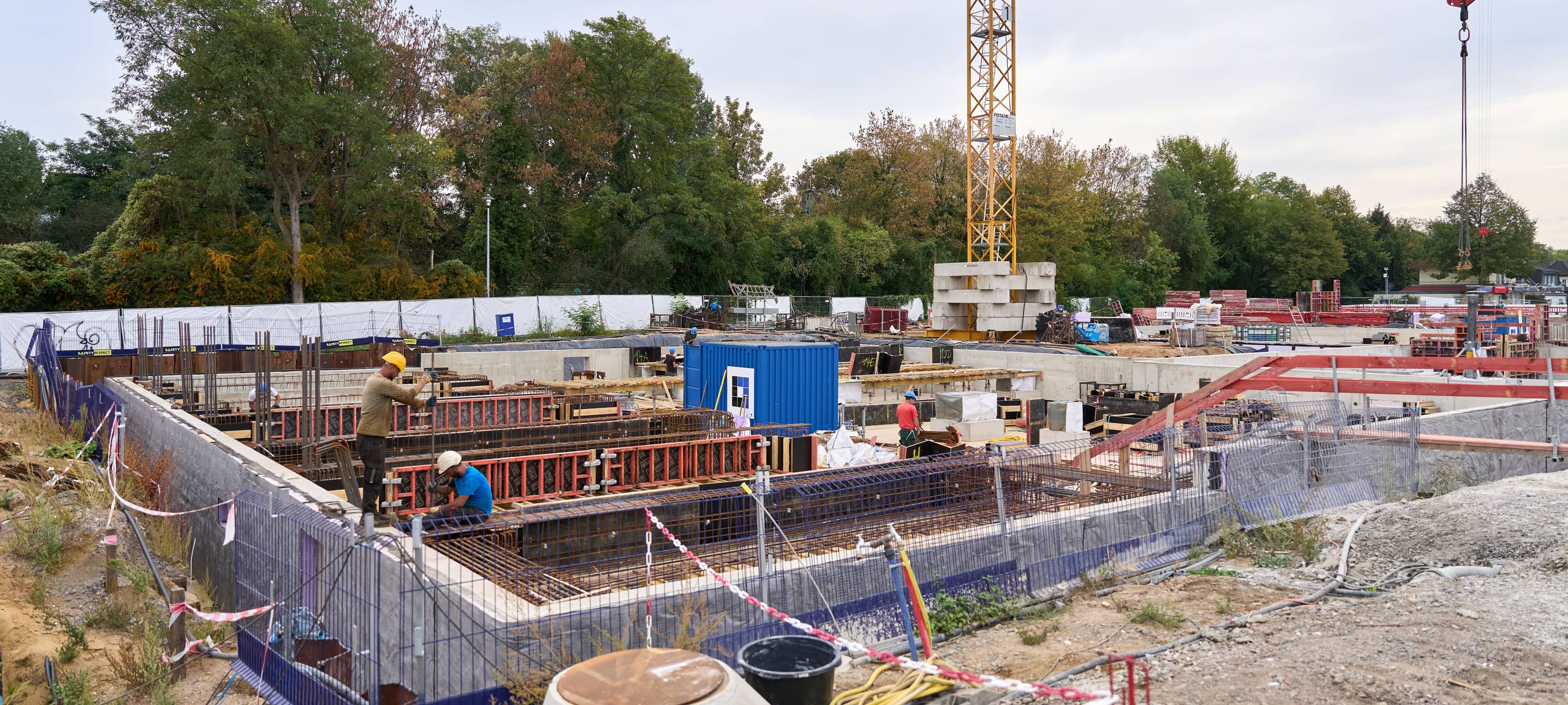 Baustelle des neuen Gymnasiums am Heinzelmännchenweg
