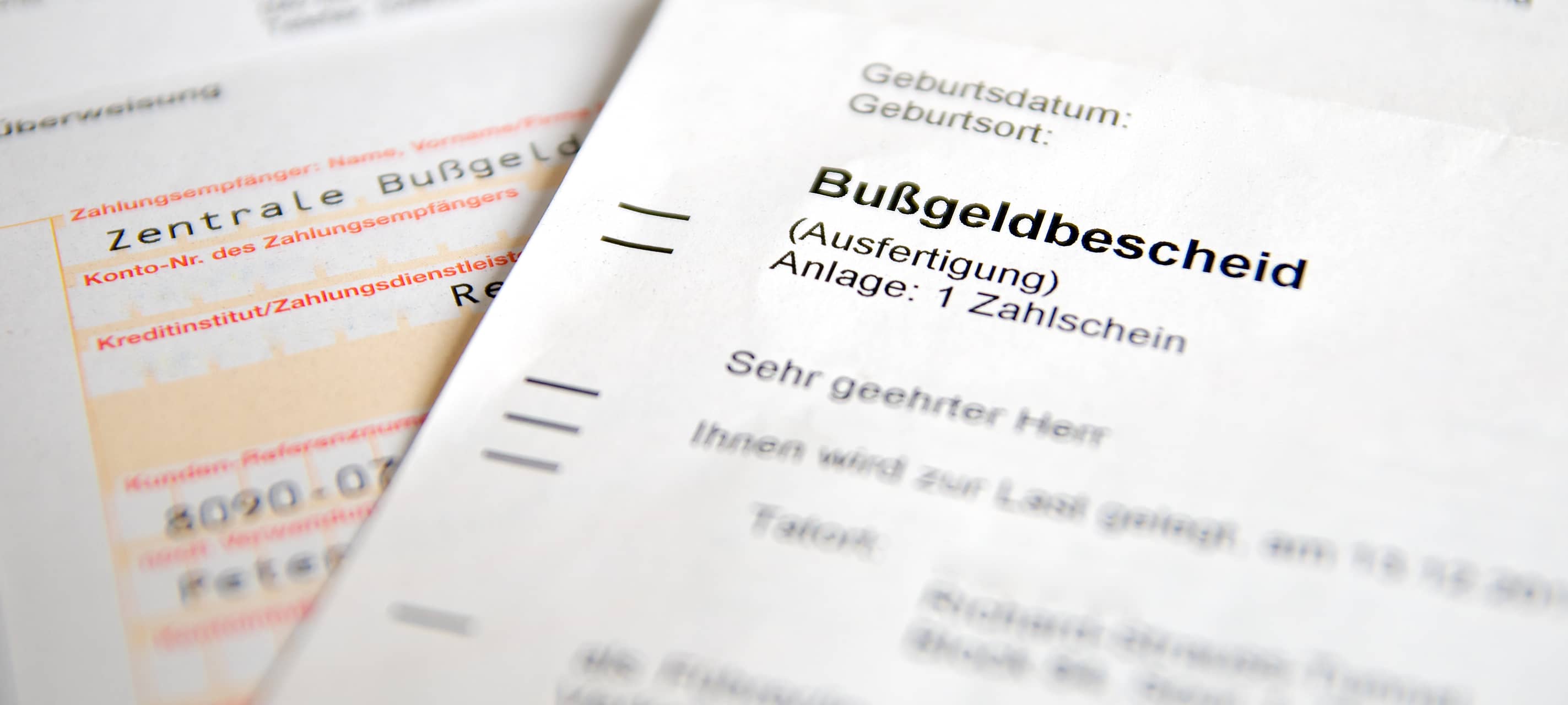 Ein deutscher Bußgeldbescheid.