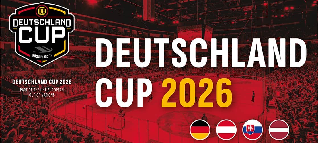 Ein Plakat zum Deutschland Cup (5.-8.11. im PSD Bank Dome in Düsseldorf).