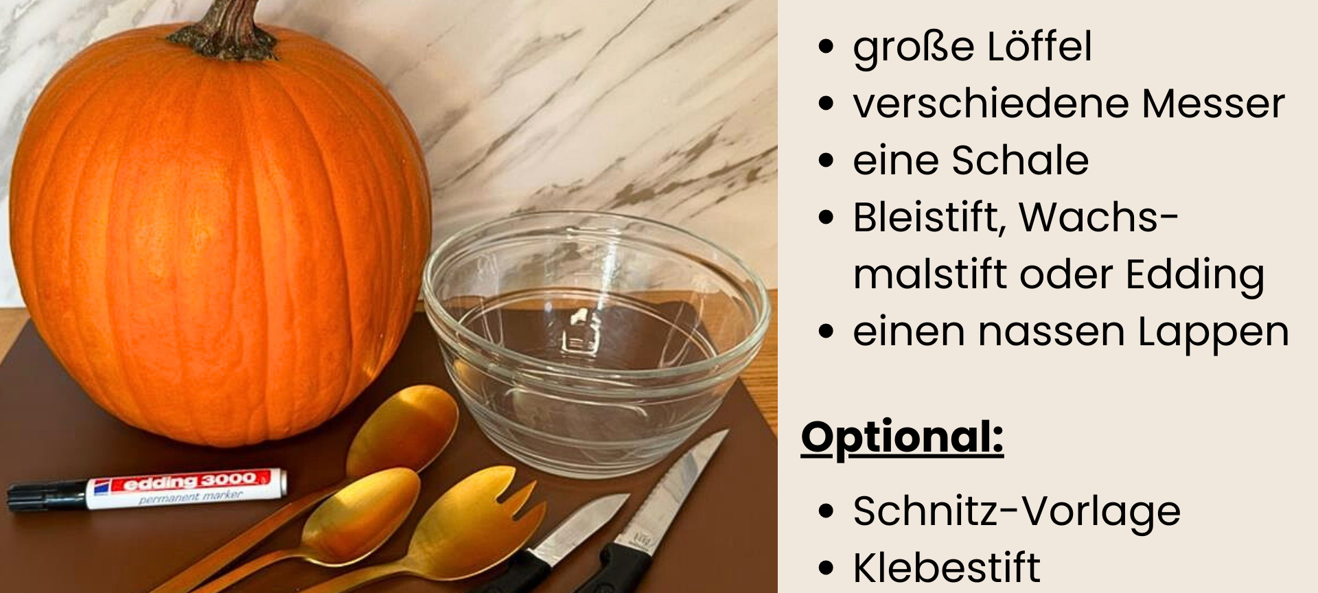 Kürbis-Schnitzen leicht gemacht: Was brauche ich zum Kürbis-Schnitzen? Aufzählung des Equipments