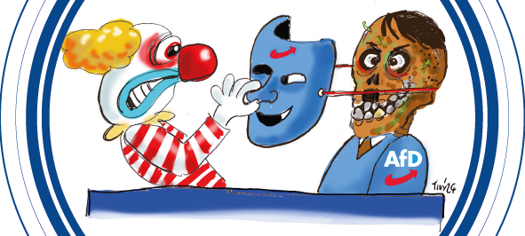 Ein Bierdeckel der Kampagne "Kein Alt für Nazis".