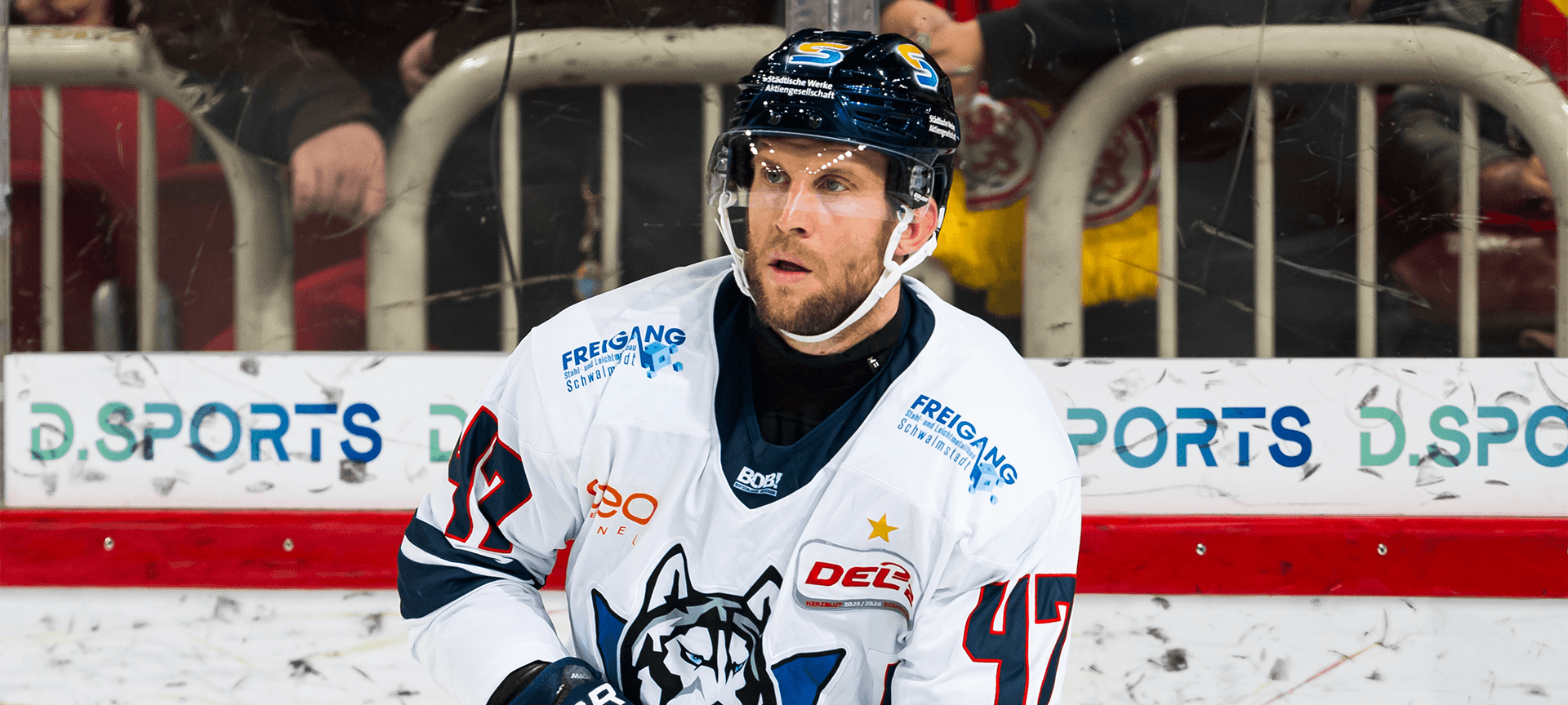 Der neue DEG-Verteidiger Andrew Bodnarchuk im Trikot der Kassel Huskies.