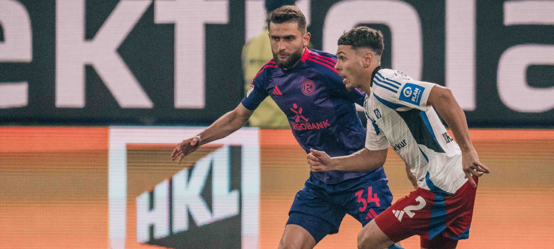 Eine Spielszene aus dem Auswärtsspiel der Fortuna beim Hamburger SV.