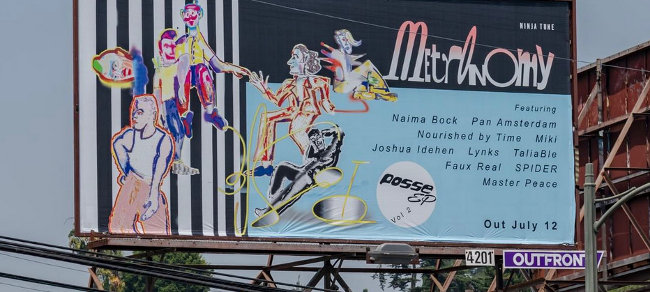 Werbeplakat für die aktuelle Metronomy-EP in Los Angeles