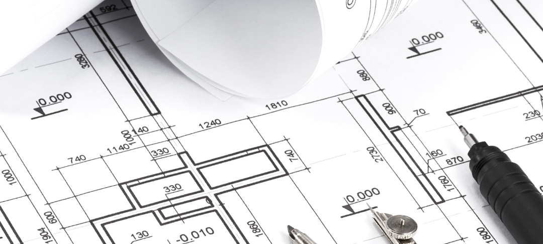 Bauplan mit Stiften