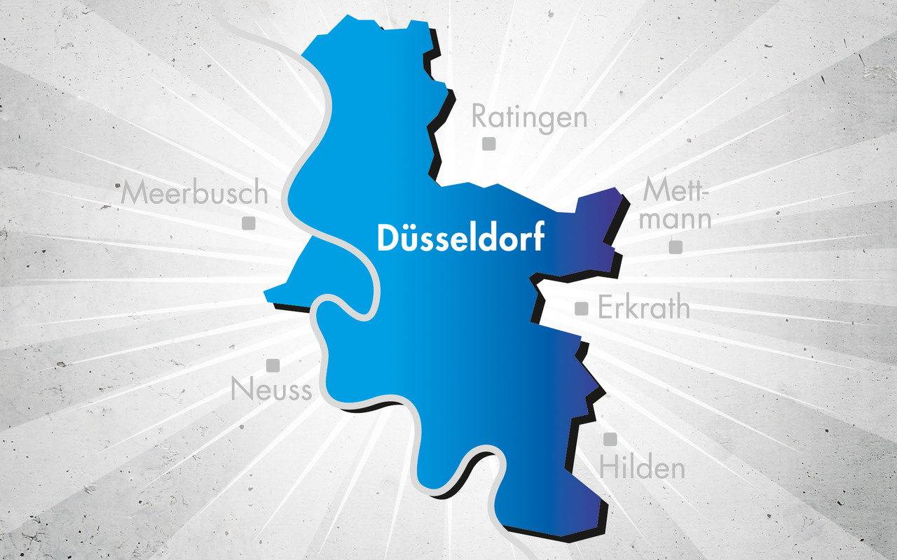 Das Sendegebiet von Antenne Düsseldorf