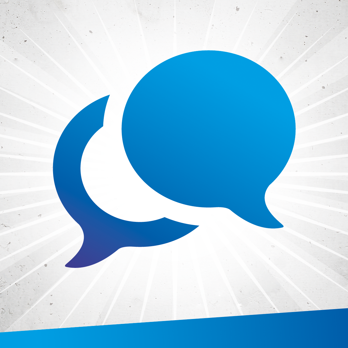 Zwei Sprechblasen in einer Info-Grafik von Antenne Düsseldorf. Im typischen Antenne-Blau.