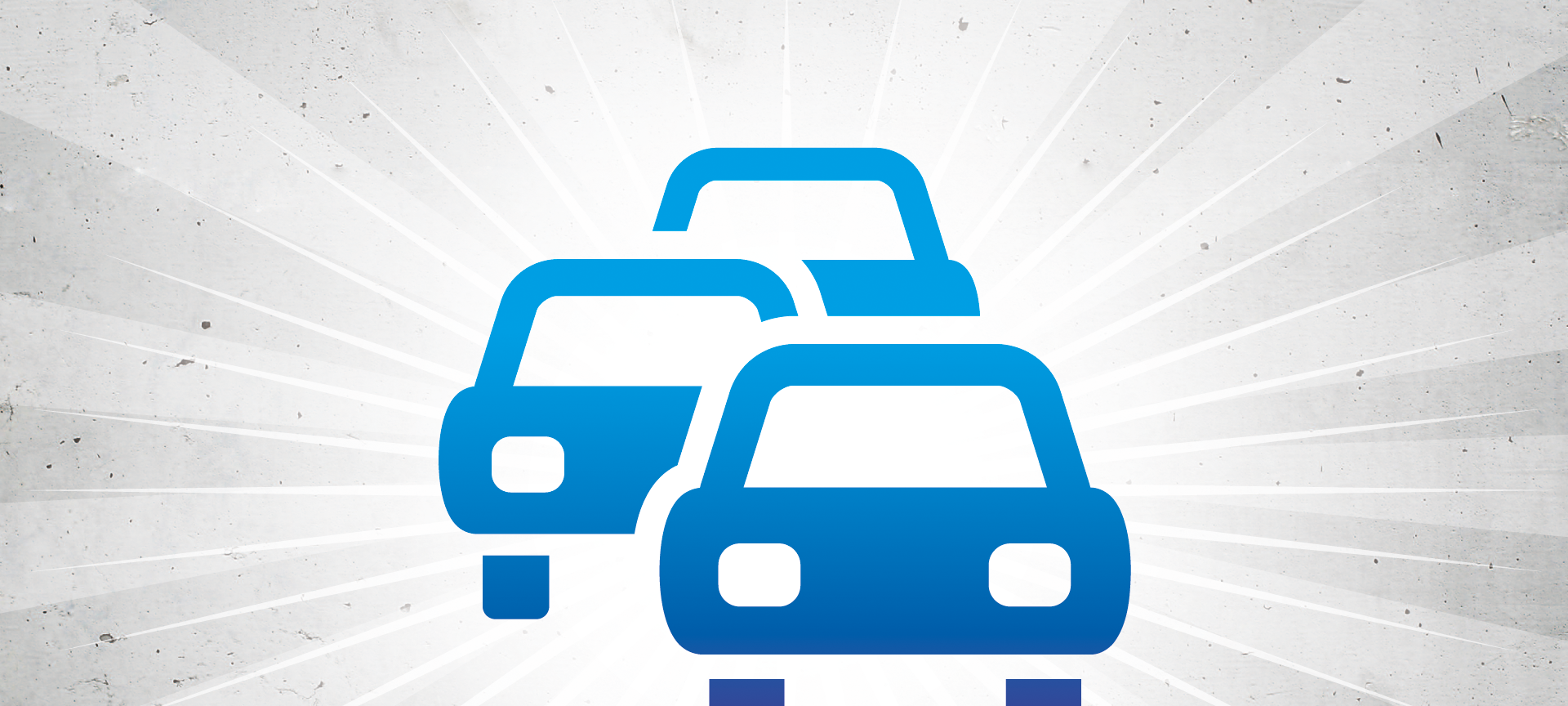 Ein Symbolbild mit drei Autos, die im Stau stehen. Das ist eine Info-Grafik von Antenne Düsseldorf, im typischen Antenne-Blau.
